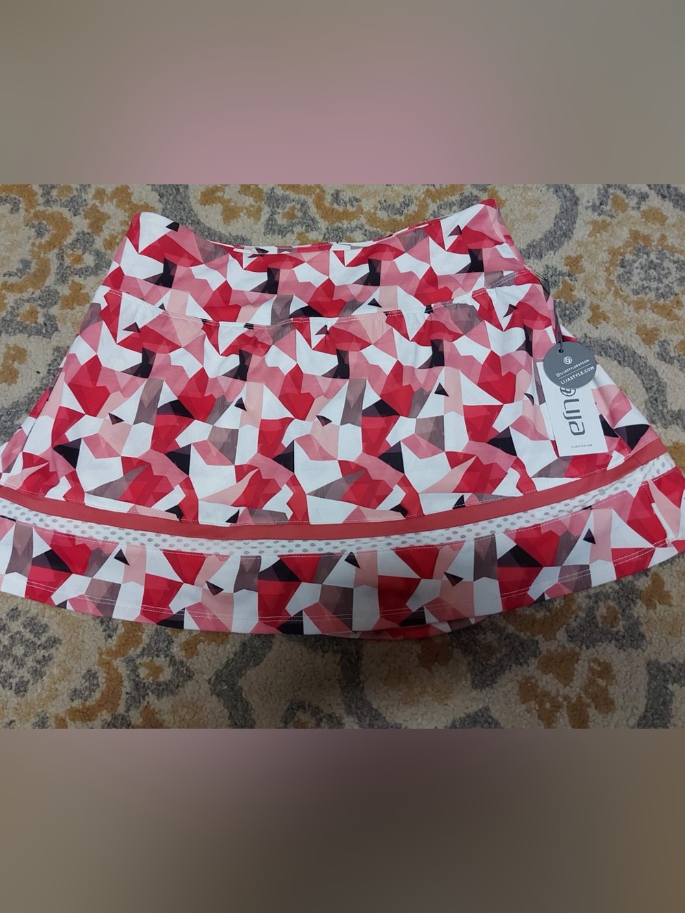 Lija red and white tennis skort